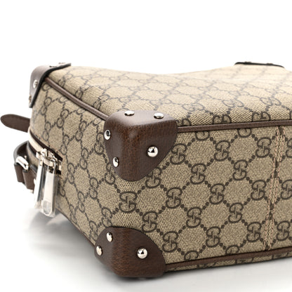 Gucci GG Supreme Monogram Textured Calfskin Square Messenger Bag Beige Ebony New Acero 9 of 10
