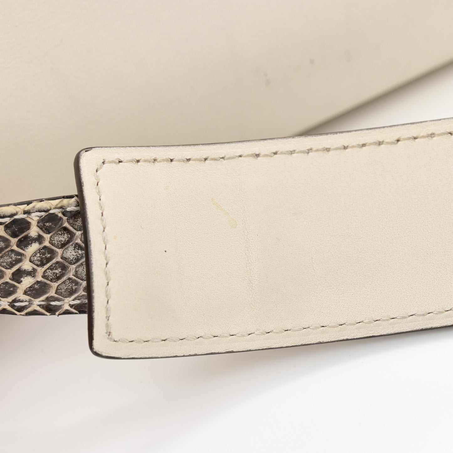 Calfskin Suede Whipsnake Medium Trapeze Black White