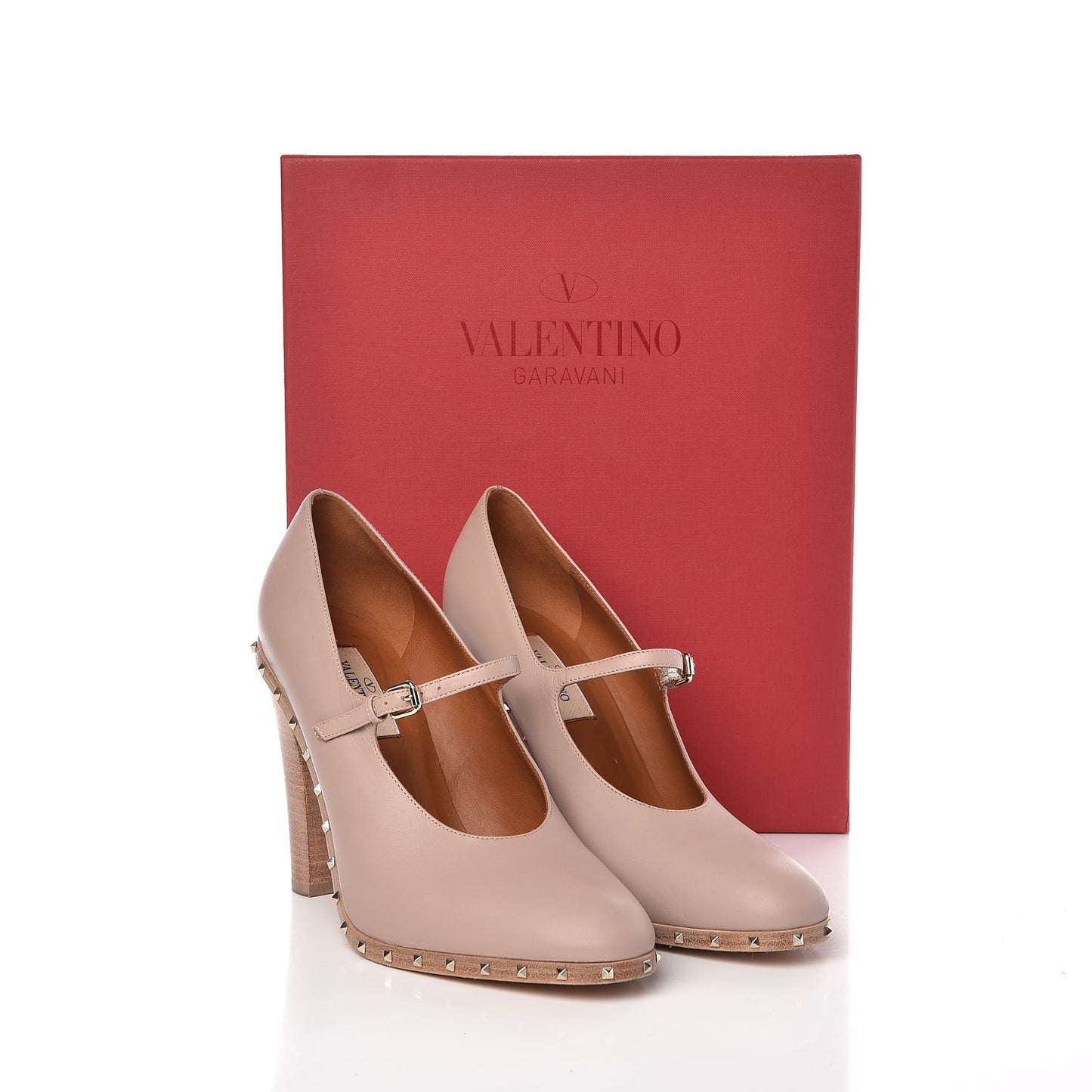 Calfskin Soul Rockstud Mary Jane 110mm Pumps 38 Poudre