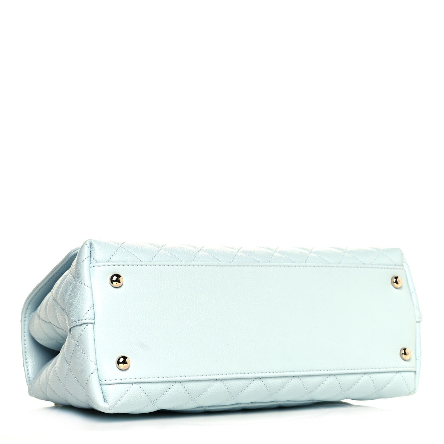 Caviar Quilted Small Coco Handle Flap Light Blue