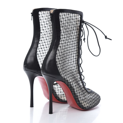 Christian Louboutin Nappa Fishnet Lace Hotero 100 Ankle Boots 38.5 Black 4 of 10