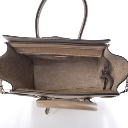 Celine Drummed Calfskin Nano Luggage Dune 5 of 9