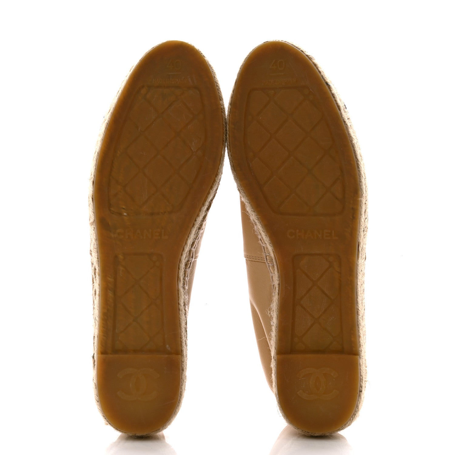 Chanel Lambskin CC Espadrilles 40 Beige Black 5 of 11