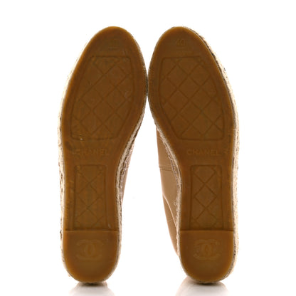 Chanel Lambskin CC Espadrilles 40 Beige Black 5 of 11