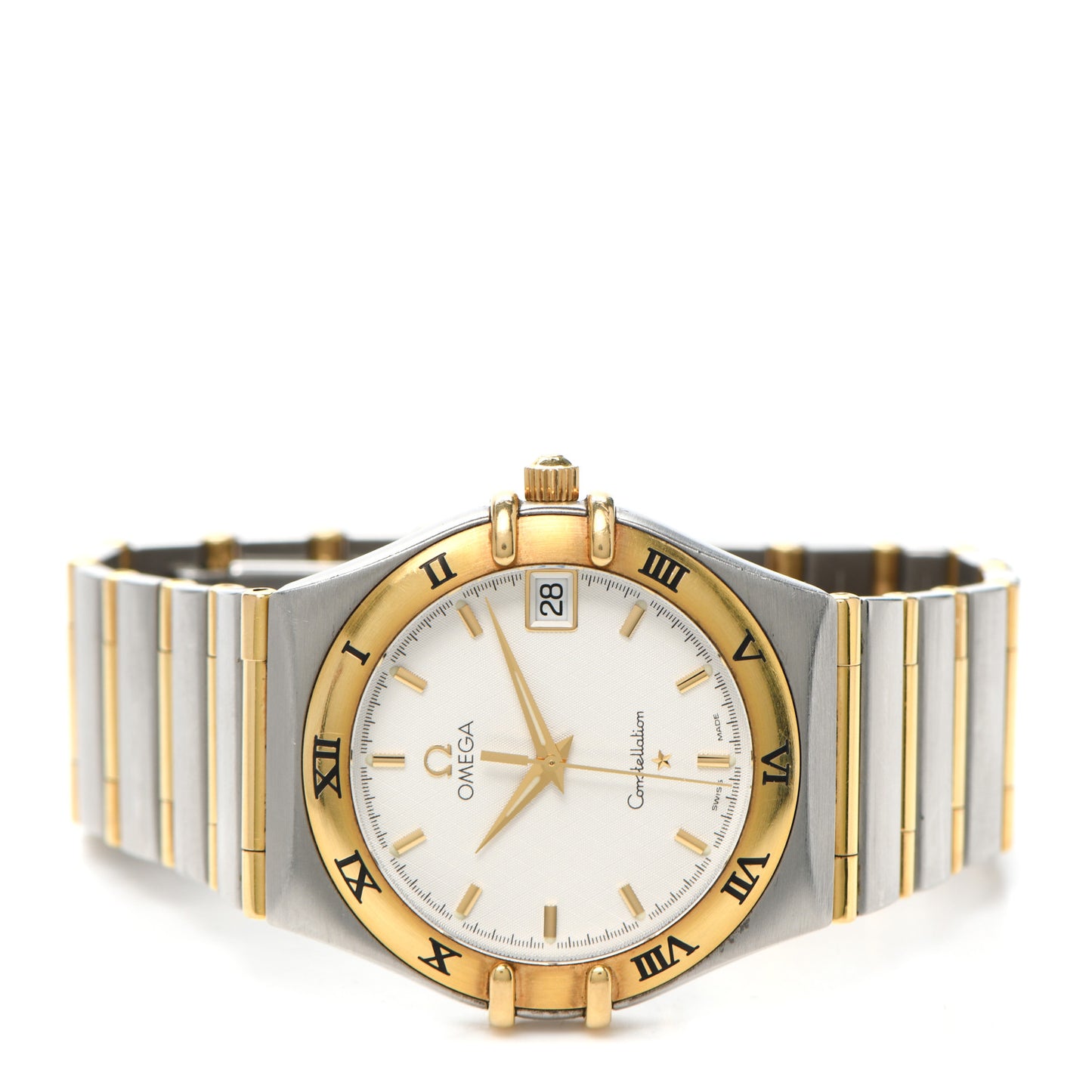 Stainless Steel 18K Yellow Gold 33mm Constellation Quartz Watch White 1312.30