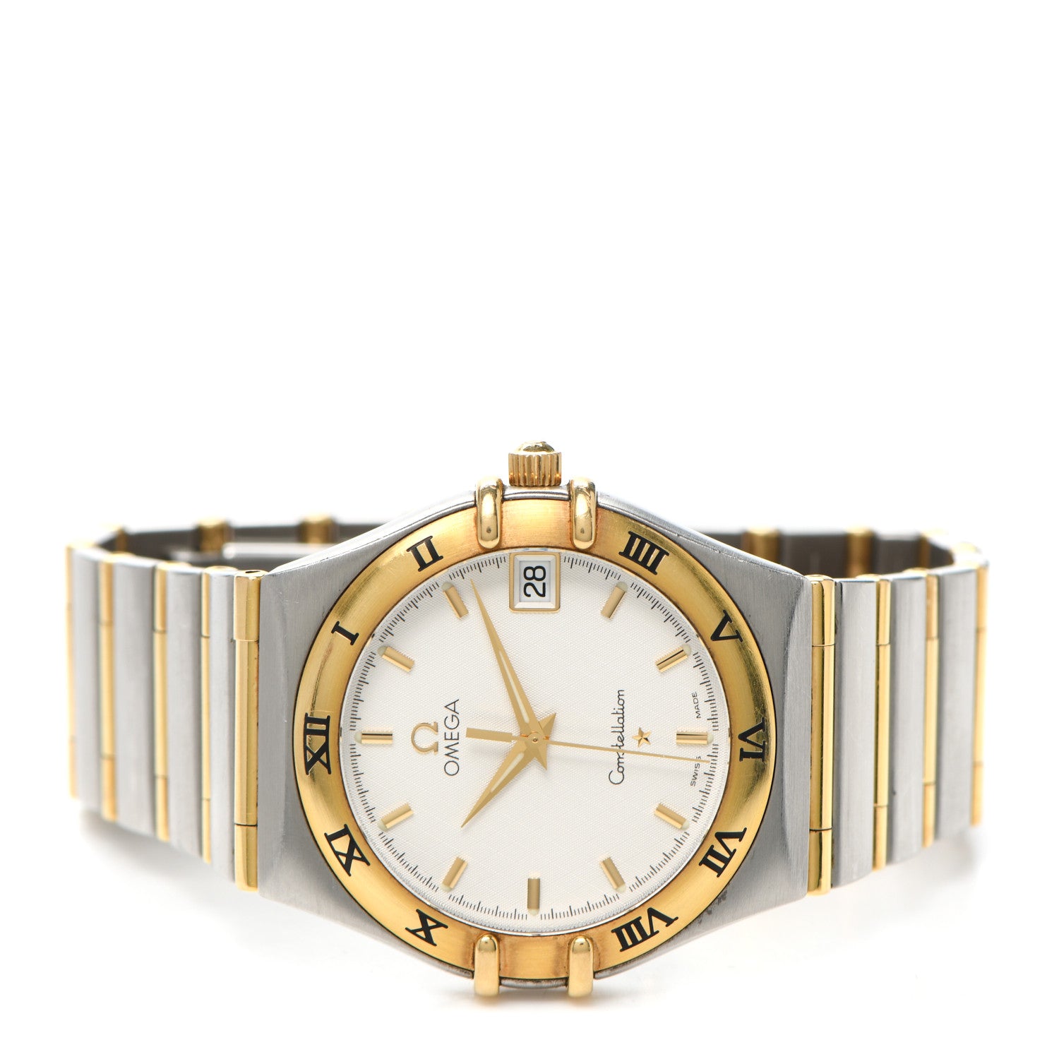 Omega Stainless Steel 18K Yellow Gold 33mm Constellation Quartz Watch White 1312.30 2 of 5