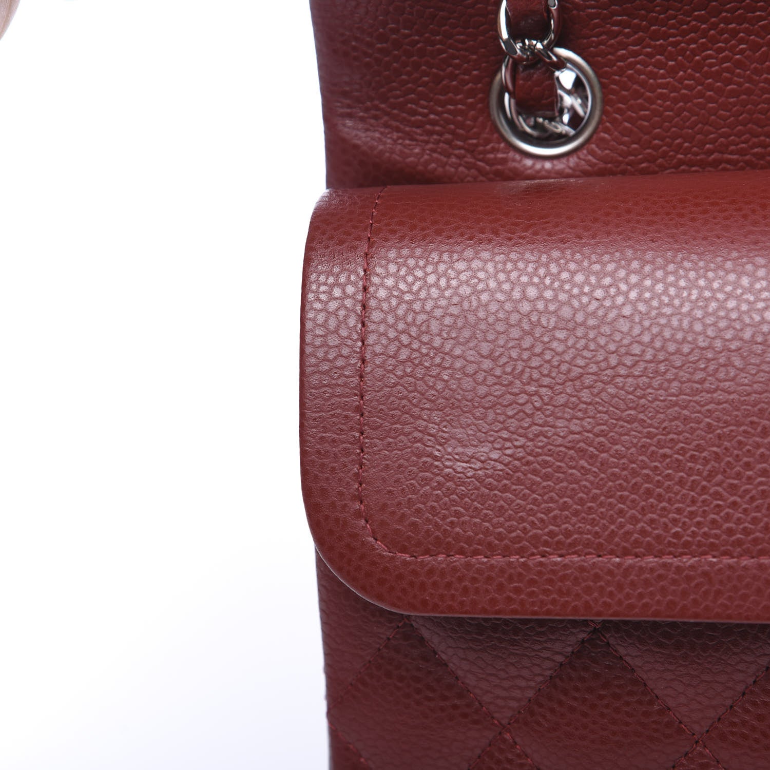 Chanel Caviar Quilted Medium Double Flap Dark Red 13 of 16
