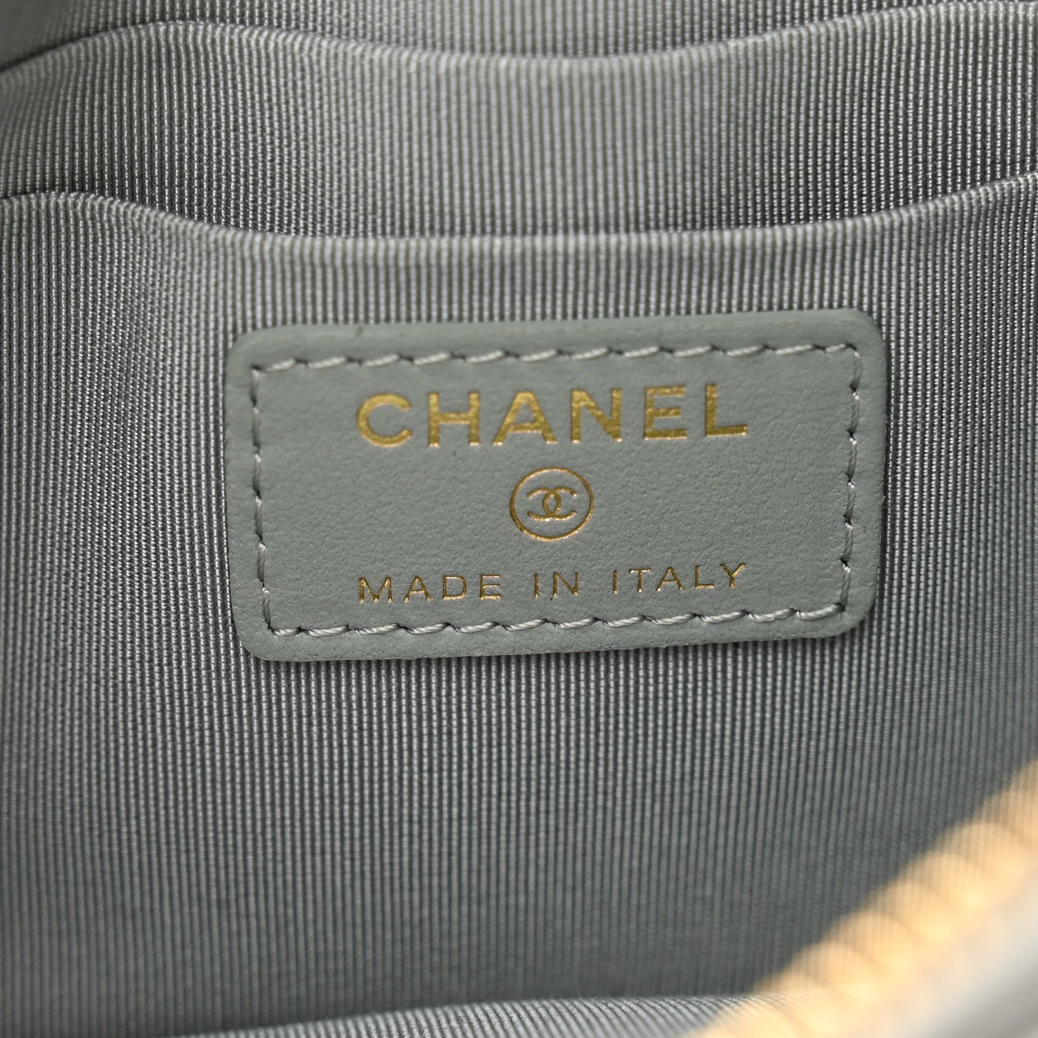Chanel Satin Quilted Small Chanel 19 Pouch Gray 7 of 8