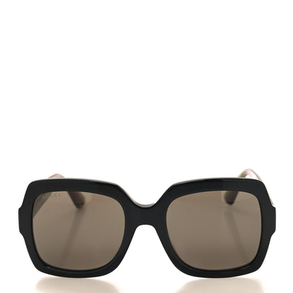 Gucci Acetate Square Frame Web Glitter Sunglasses GG0036S Black Green 2 of 8