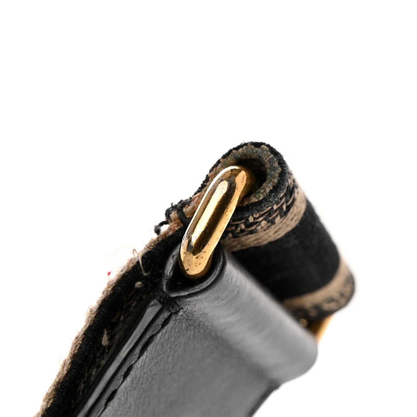 Canvas Embroidered Shoulder Strap Black