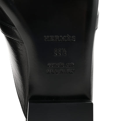 Hermes Goatskin Oz Mules 38.5 Black 7 of 10