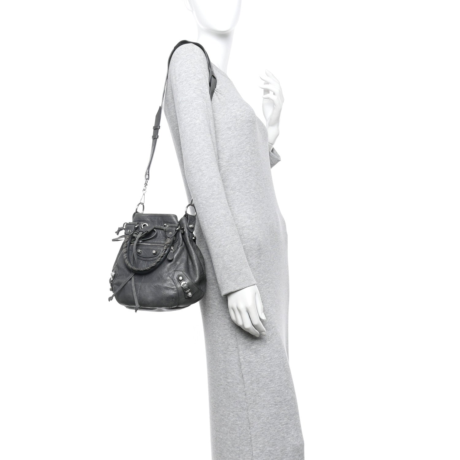 Balenciaga Agneau Giant 12 Silver Hardware Mini Pompon Gris Fossile 2 of 11