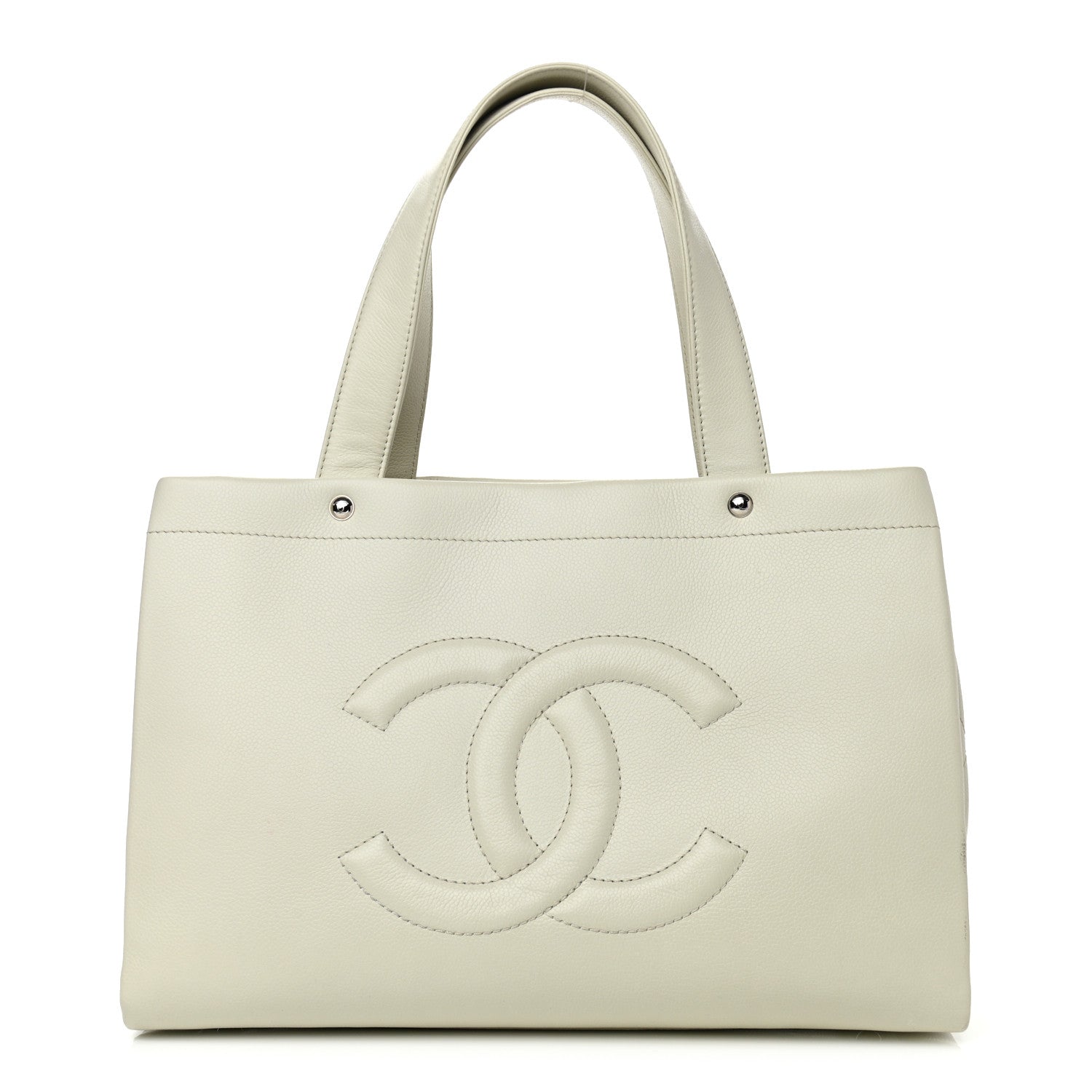 Chanel Caviar CC Tote White 2 of 13
