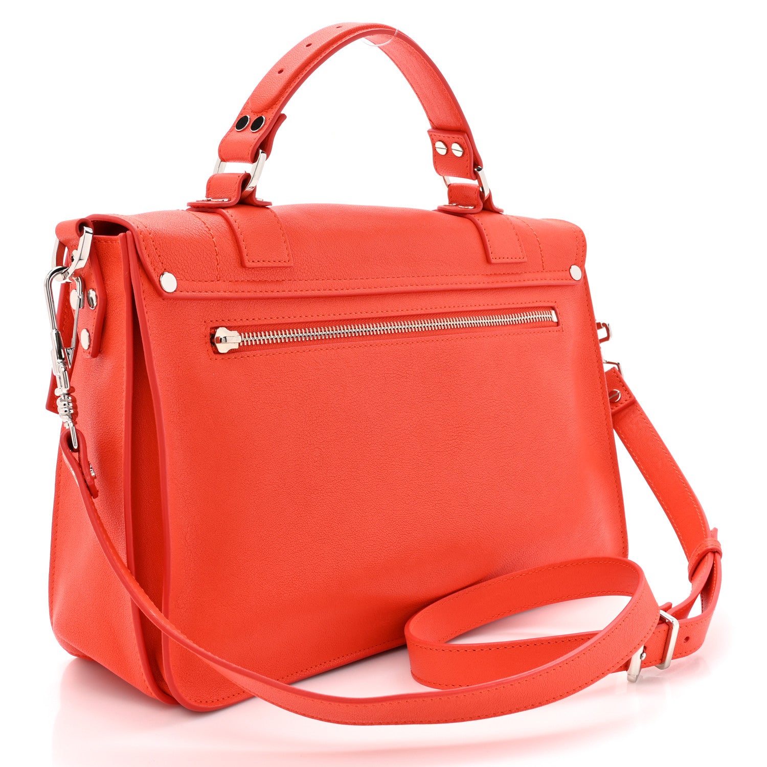 Proenza Schouler Lambskin Medium PS1 Satchel Orange 3 of 12