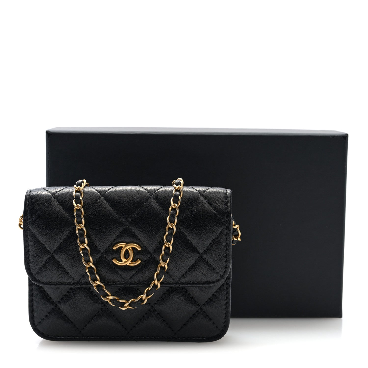 Chanel Lambskin Quilted Pearl Crush Flap With Chain Black 11 of 11