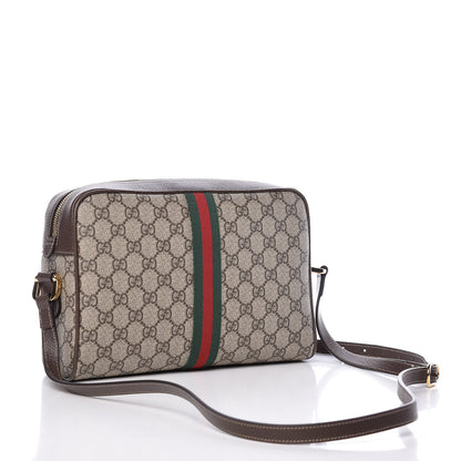 Gucci GG Supreme Monogram Web Small Ophidia Shoulder Bag Brown 3 of 9
