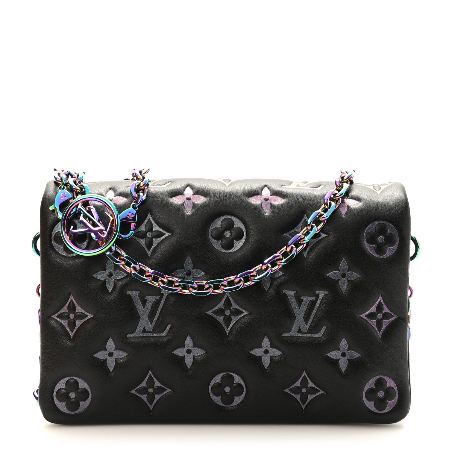 Louis Vuitton Lambskin Embossed Monogram Scarabeo Pochette Coussin Black 1 of 9