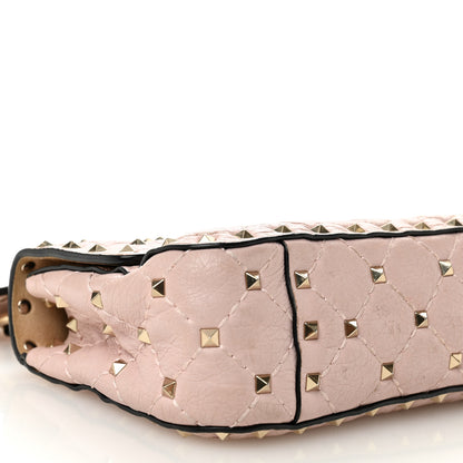 Valentino Garavani Craquele Nappa Small Rockstud Spike Shoulder Bag Water Rose 9 of 11