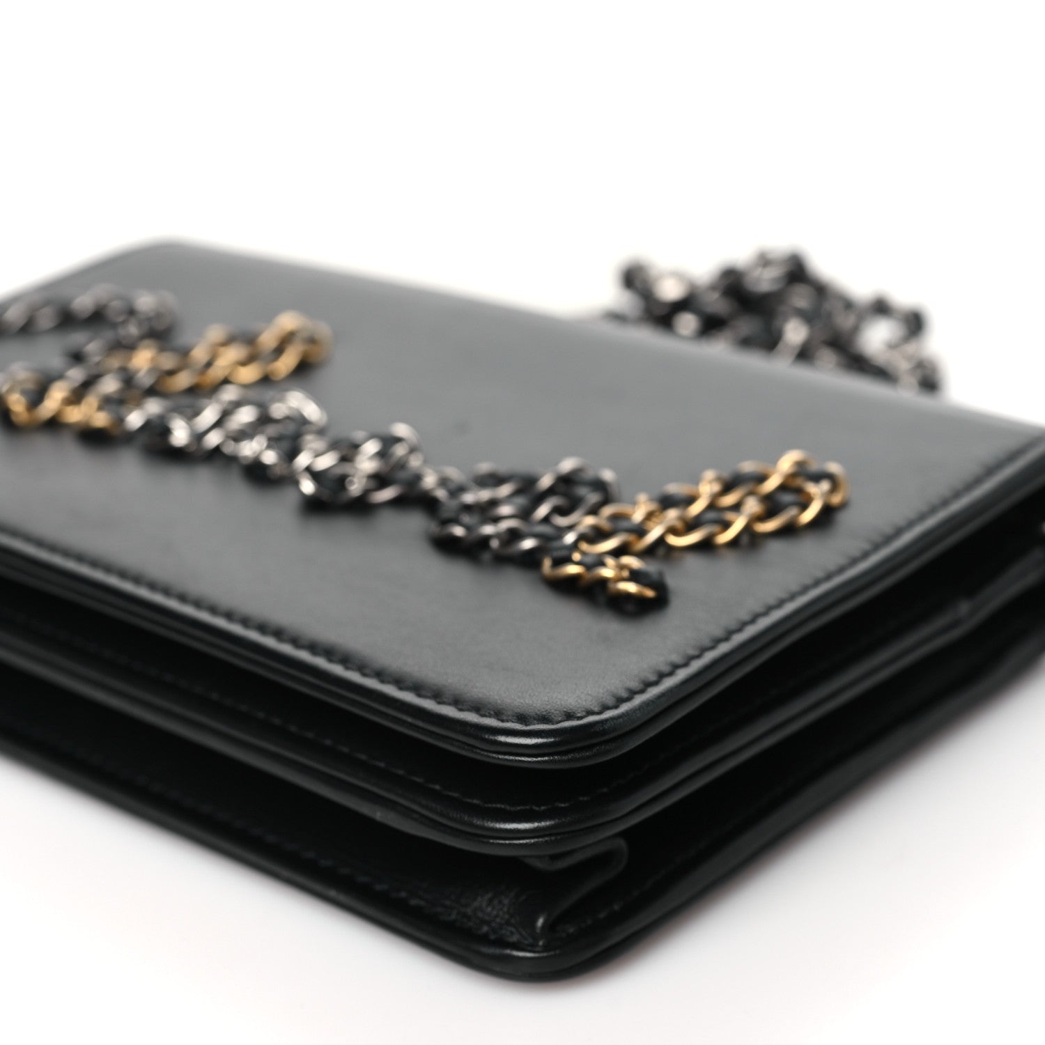 Chanel Calfskin Chain 20s Signe Wallet on Chain WOC Black 11 of 11