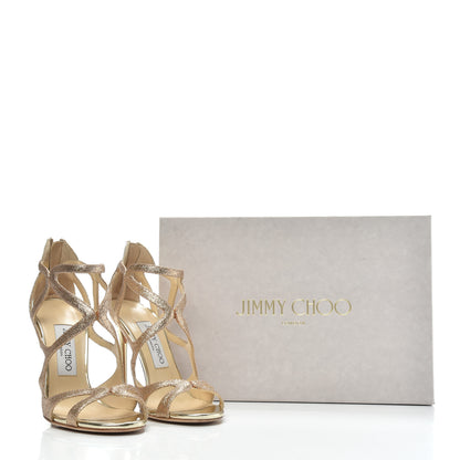 Jimmy Choo Glitter Leslie 100 Sandals 36 Gold 10 of 10