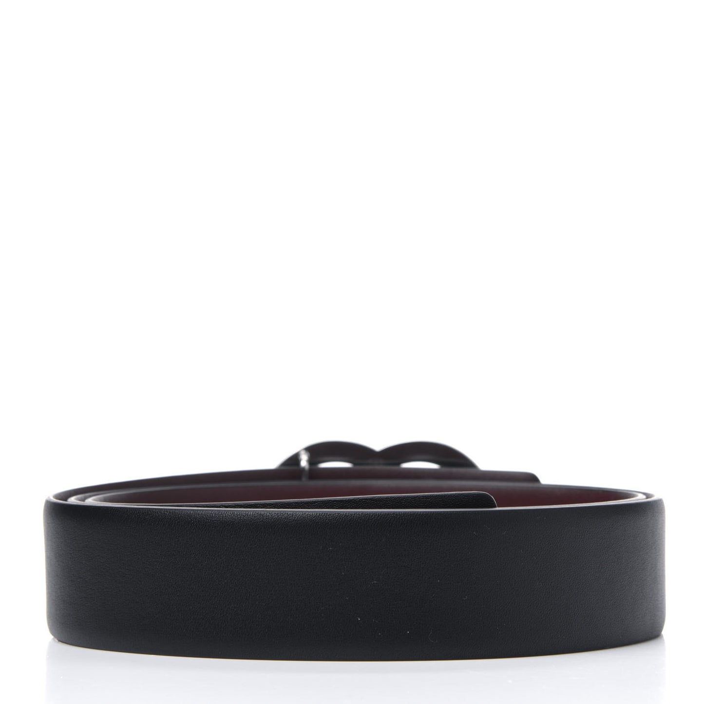 Calfskin CC Reversible Belt 85 34 Black Burgundy