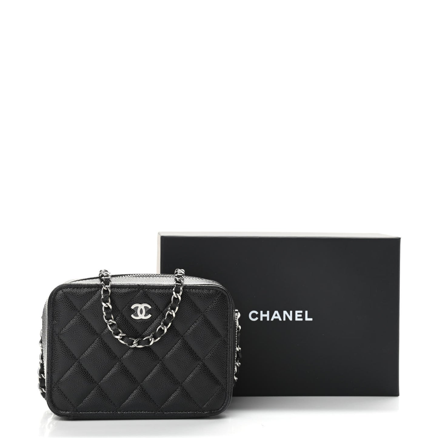 Caviar Quilted Camera Bag Black