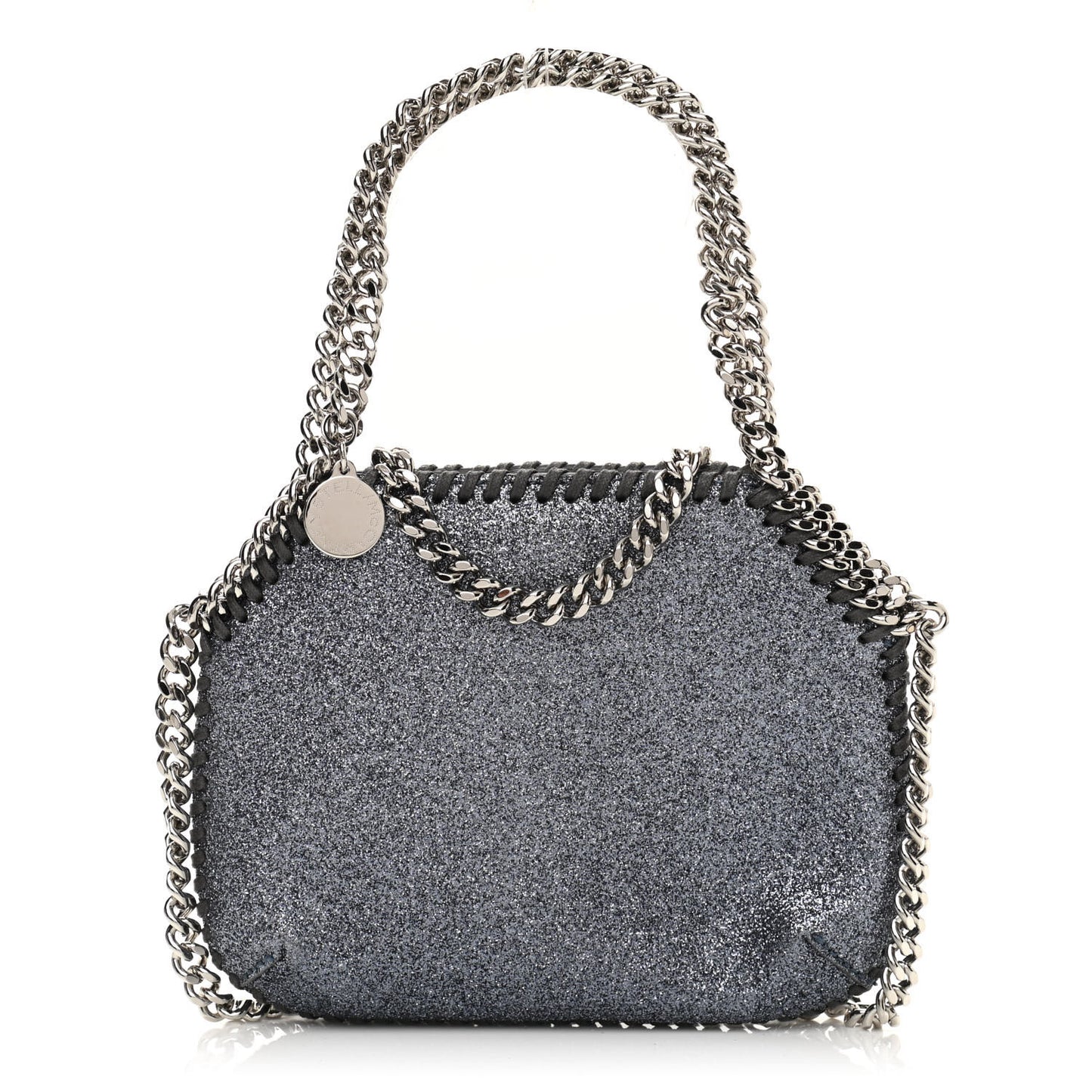 Glitter Tiny Falabella Tote Silver