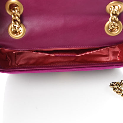 Gucci Velvet Matelasse Mini GG Marmont Shoulder Bag Fuchsia Violet Cyclamen 5 of 10