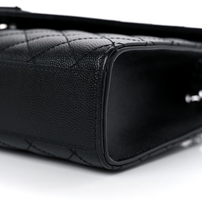 Saint Laurent Grain De Poudre Textured Mixed Matelasse Triquilt Medium Monogram Monochrome Satchel Black 9 of 9