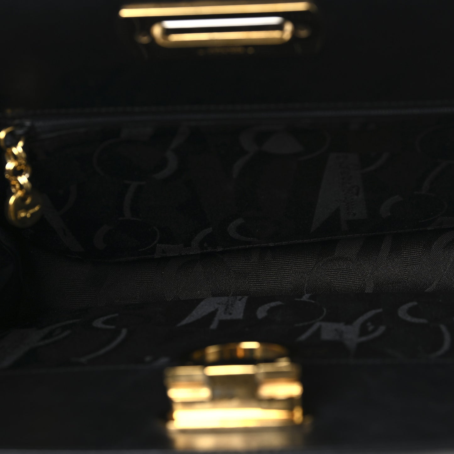 Calfskin Diana Chain Shoulder Bag Black