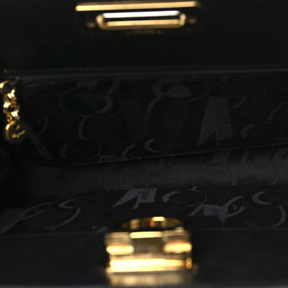Salvatore Ferragamo Calfskin Diana Chain Shoulder Bag Black 5 of 10