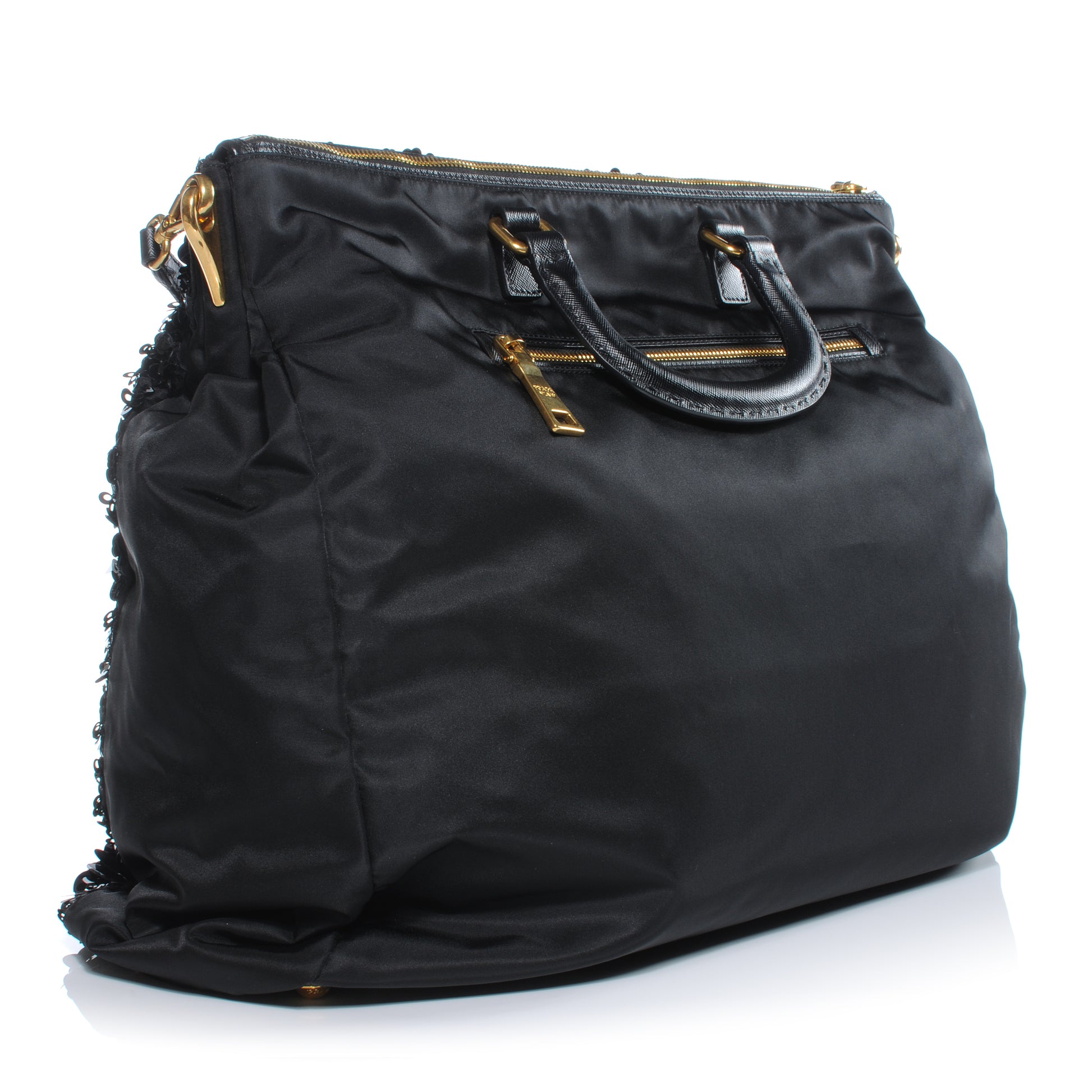 Prada Nylon Sequin Tote Black 3 of 10
