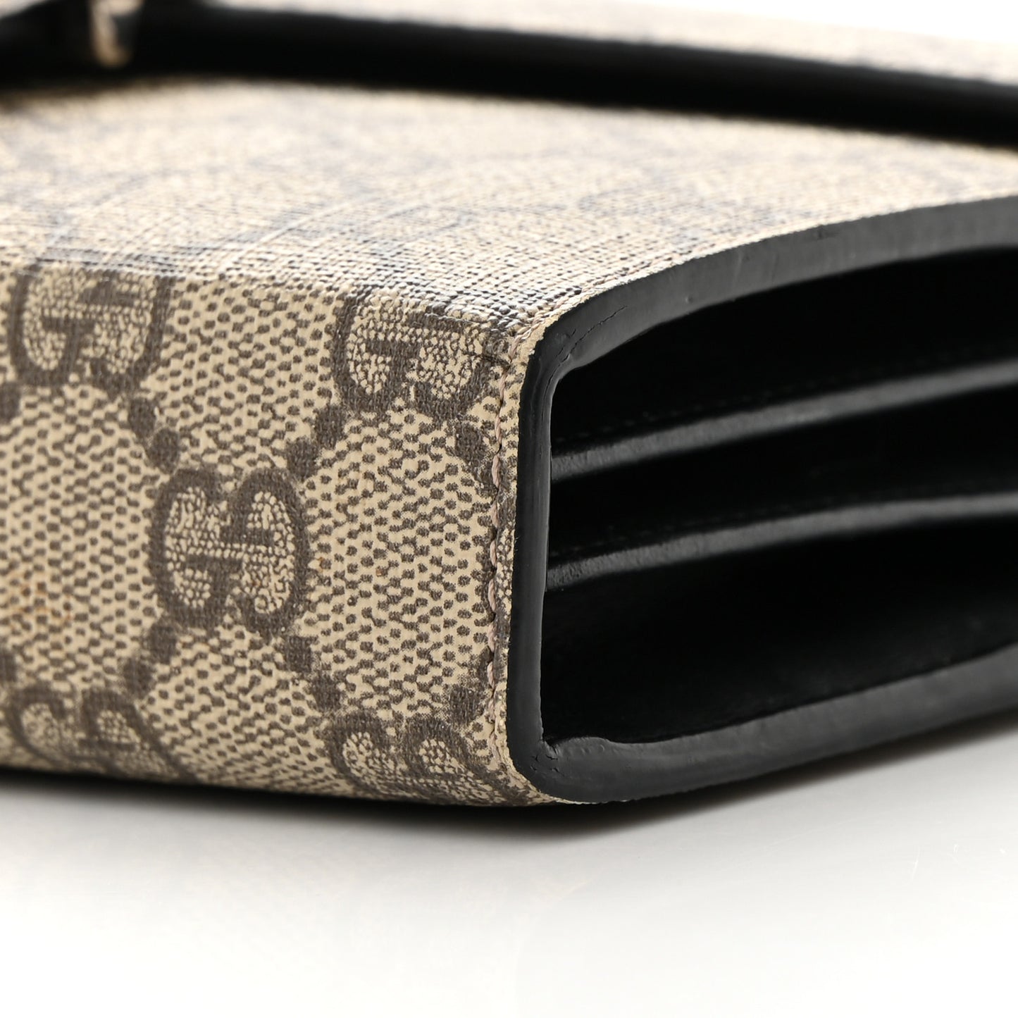 GG Supreme Monogram Mini Dionysus Chain Wallet Beige Black