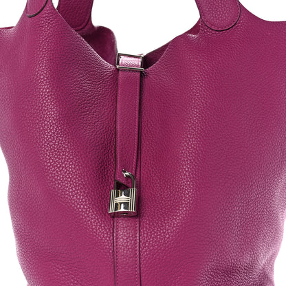 Hermes Taurillon Clemence Picotin Lock TGM Rose Pourpre 8 of 10