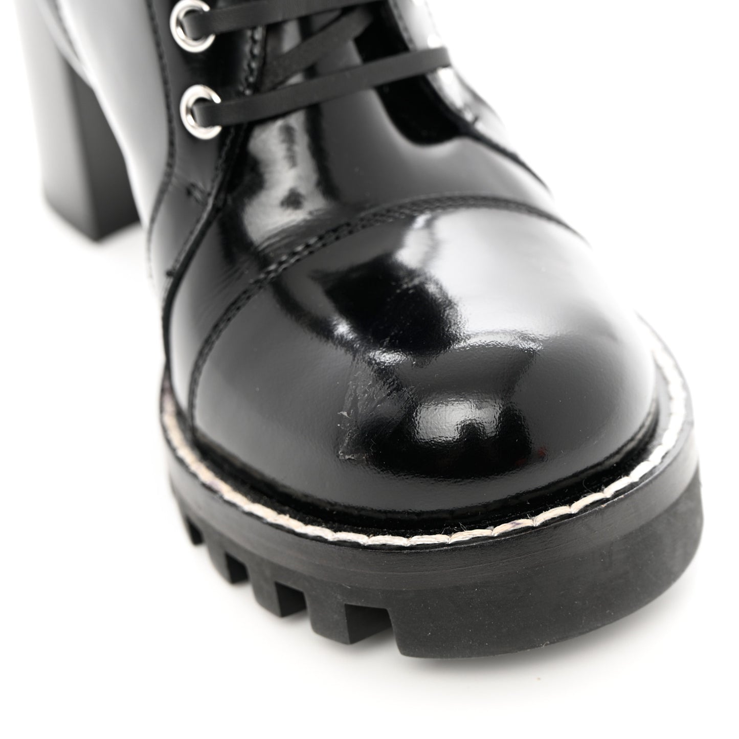 Patent Calfskin Monogram Star Trail Ankle Boots 39 Black