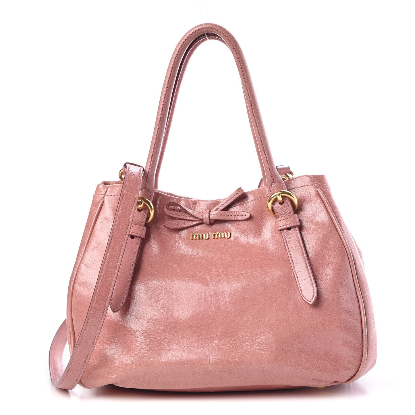 Vitello Shine Small Bow Shopping Tote Loto