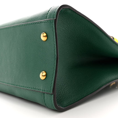 Gucci Wonka Grain Calfskin Small Diana Tote Bag Green Yellow Fluo 10 of 10