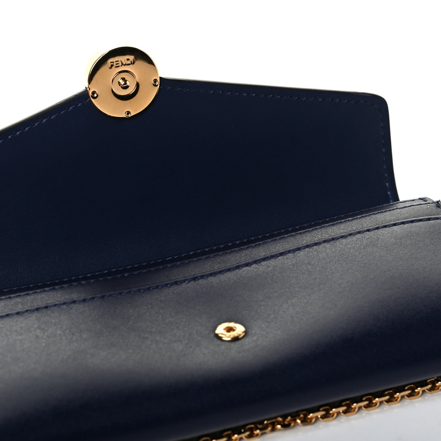 Fendi Vitello Liberty Lucido F is Fendi Continental Envelope Wallet On Chain Blueberry 5 of 6