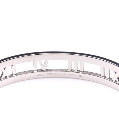 Tiffany 18K White Gold Diamond Atlas Open Hinged Bangle Bracelet 7 of 8