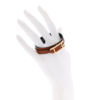 Hermes Swift Behapi Double Tour Bracelet T2 Black Gold 2 of 7