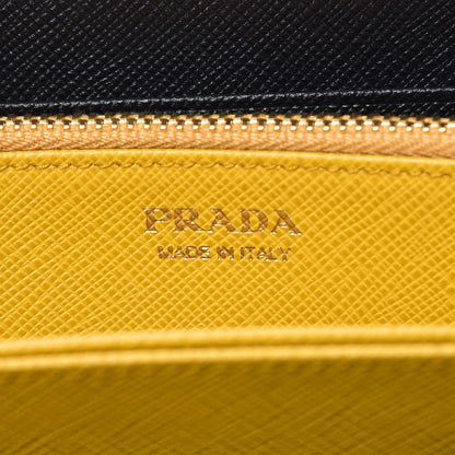 Prada Saffiano Robot Continental Zip Around Wallet Black 6 of 7