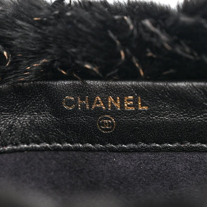 Chanel Rabbit Fur Small Clutch With Chain Black 6 of 10