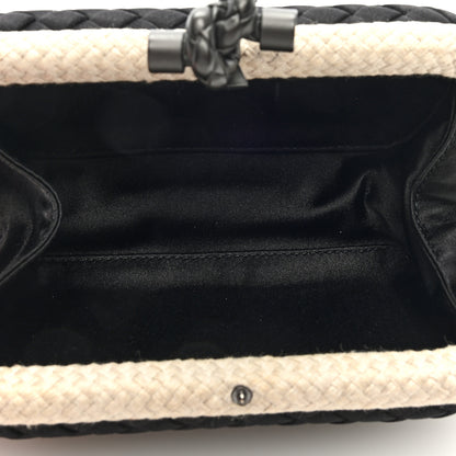 Bottega Veneta Intrecciato Silk Raffia Knot Clutch Black 5 of 6