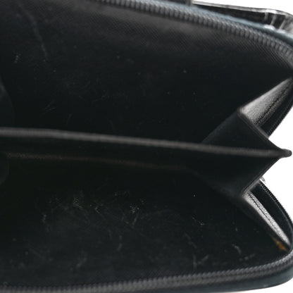 Prada Saffiano Vernice Compact Zip Around Wallet Black 11 of 14