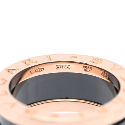Bulgari 18K Rose Gold Black Ceramic B.Zero1 Two-Band Ring 48 4.5 4 of 5