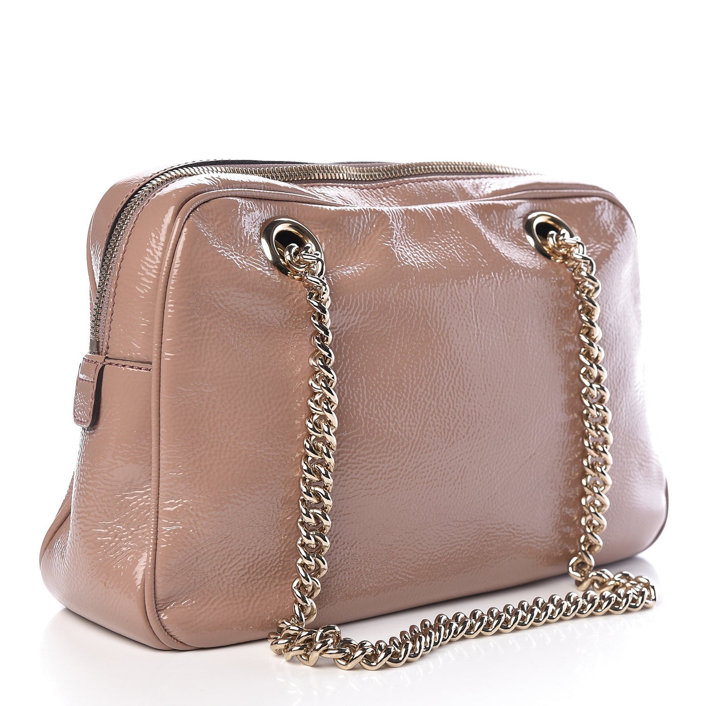 Soft Patent Small Soho Bowler Dark Cipria