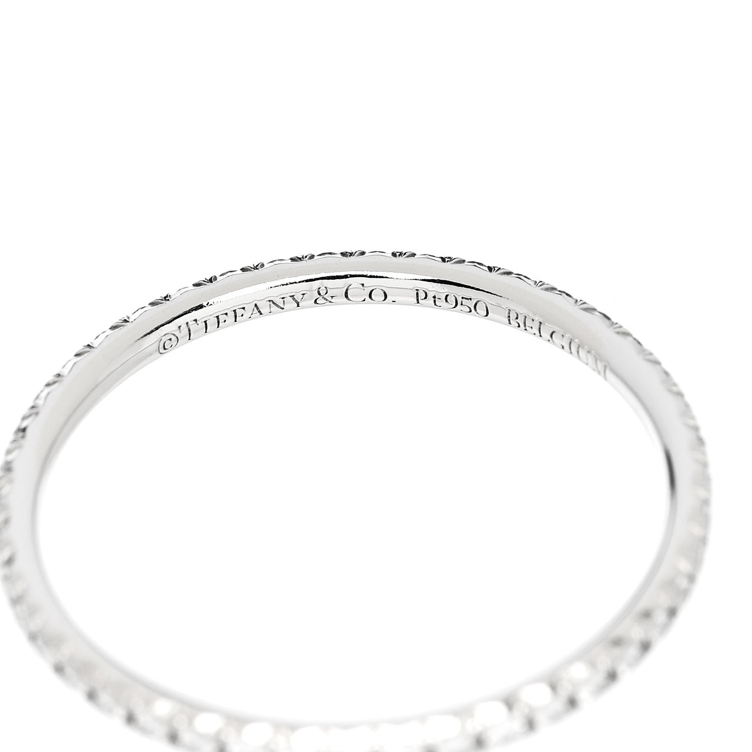 Tiffany Platinum Diamond Metro Full Eternity Band Ring 53 6.5 4 of 5