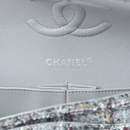 Chanel Tweed Quilted Medium Double Flap Grey Multicolor 5 of 11