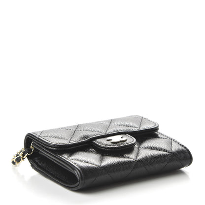 Chanel Caviar Quilted Flap Card Holder On Chain Black 4 of 11