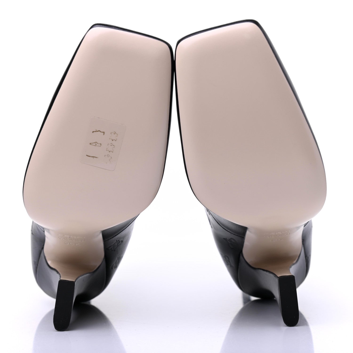 Fendi Vitello Karligraphy Embossed FFreedom High Heel Ankle Boots 38.5 Black 5 of 7